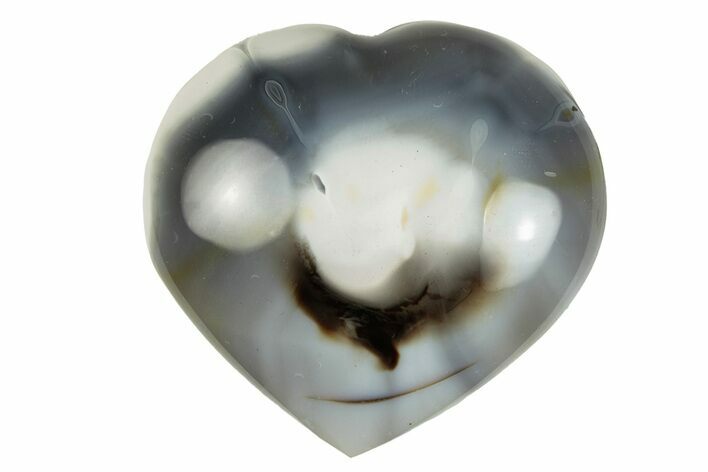 Polished Orca Agate Heart - Madagascar #249158